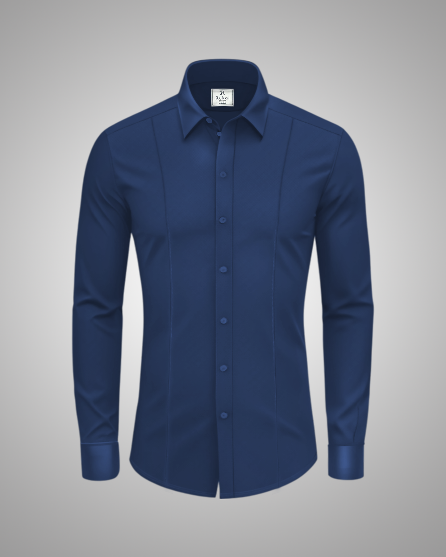 Striped Cotton Shirt | Midnight Blue