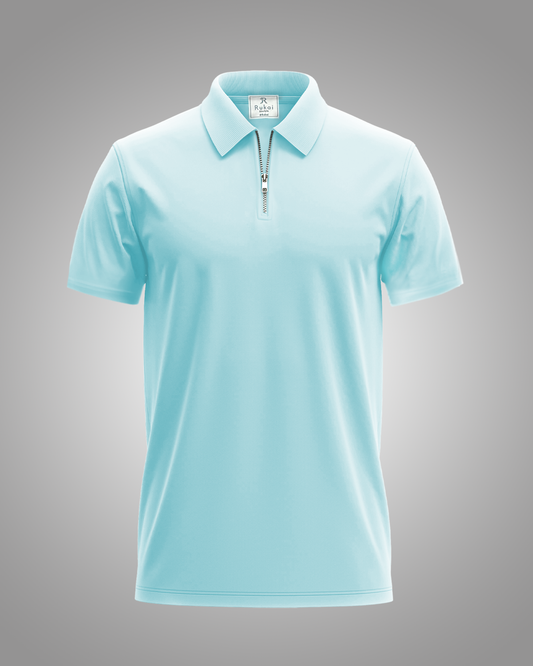 Airtech Zipper Polo | Sky Blue