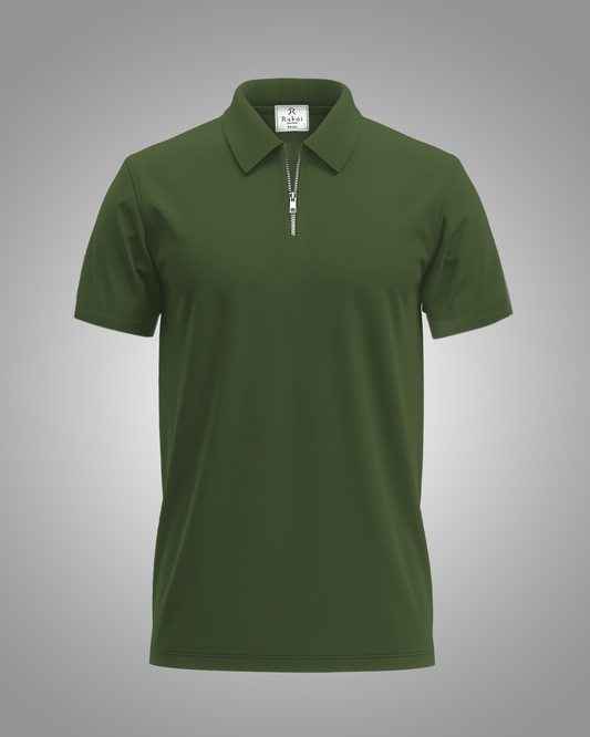 Airtech Zipper Polo | Olive Green